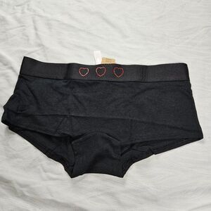 NWT Victoria's Secret Pink Boyshort Panty M Thick Band NEW VS Victoria Heart